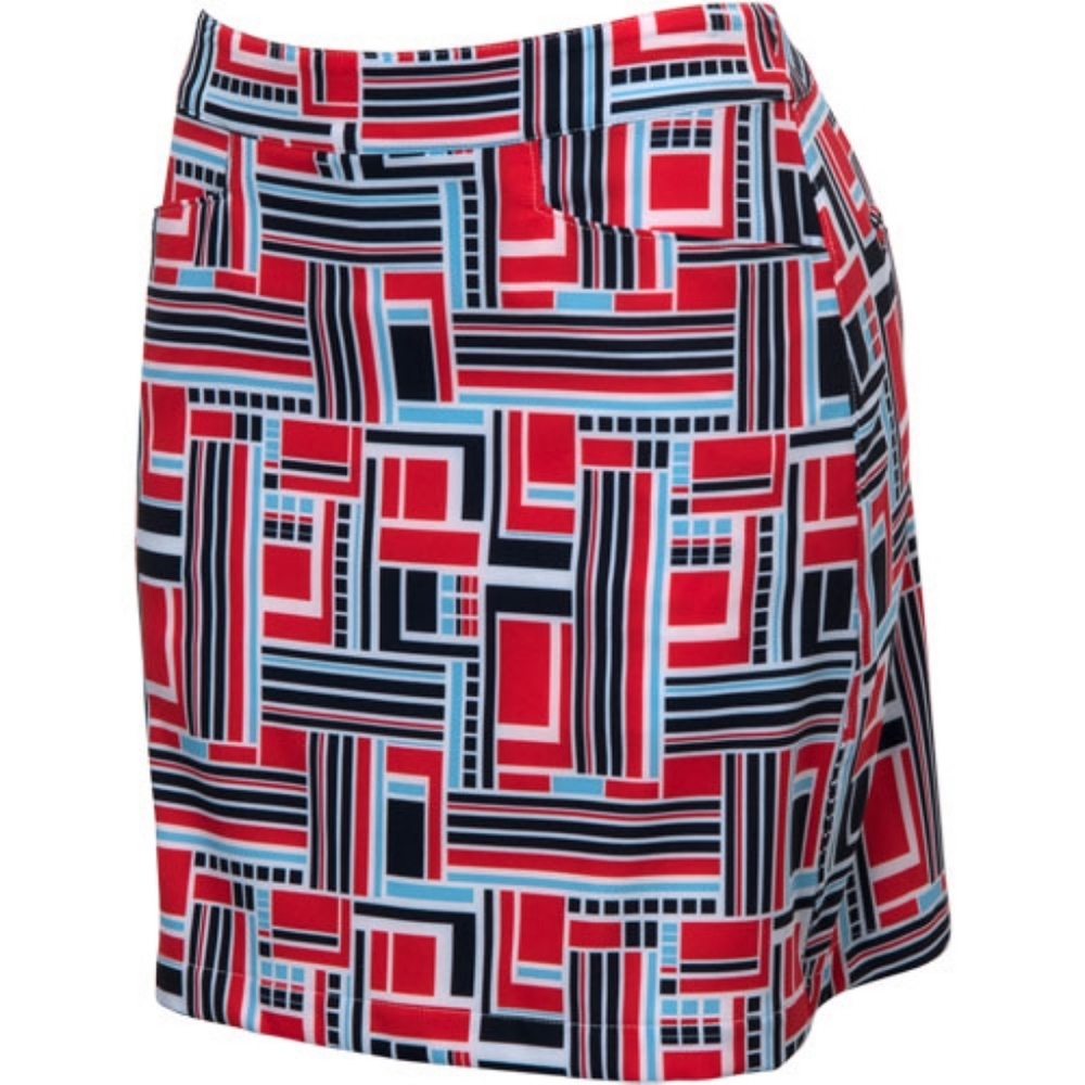 New! Fore Printed Red White Blue Stretch Golf Skort